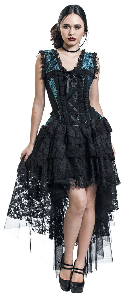 Robe longue  de Burleska - Robe Ophelie - S à 4XL - pour Femme - noir/bleu - Burleska