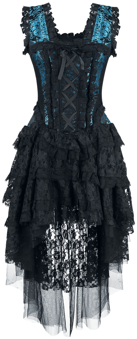 Robe longue  de Burleska - Robe Ophelie - S à 4XL - pour Femme - noir/bleu - Burleska - View 2