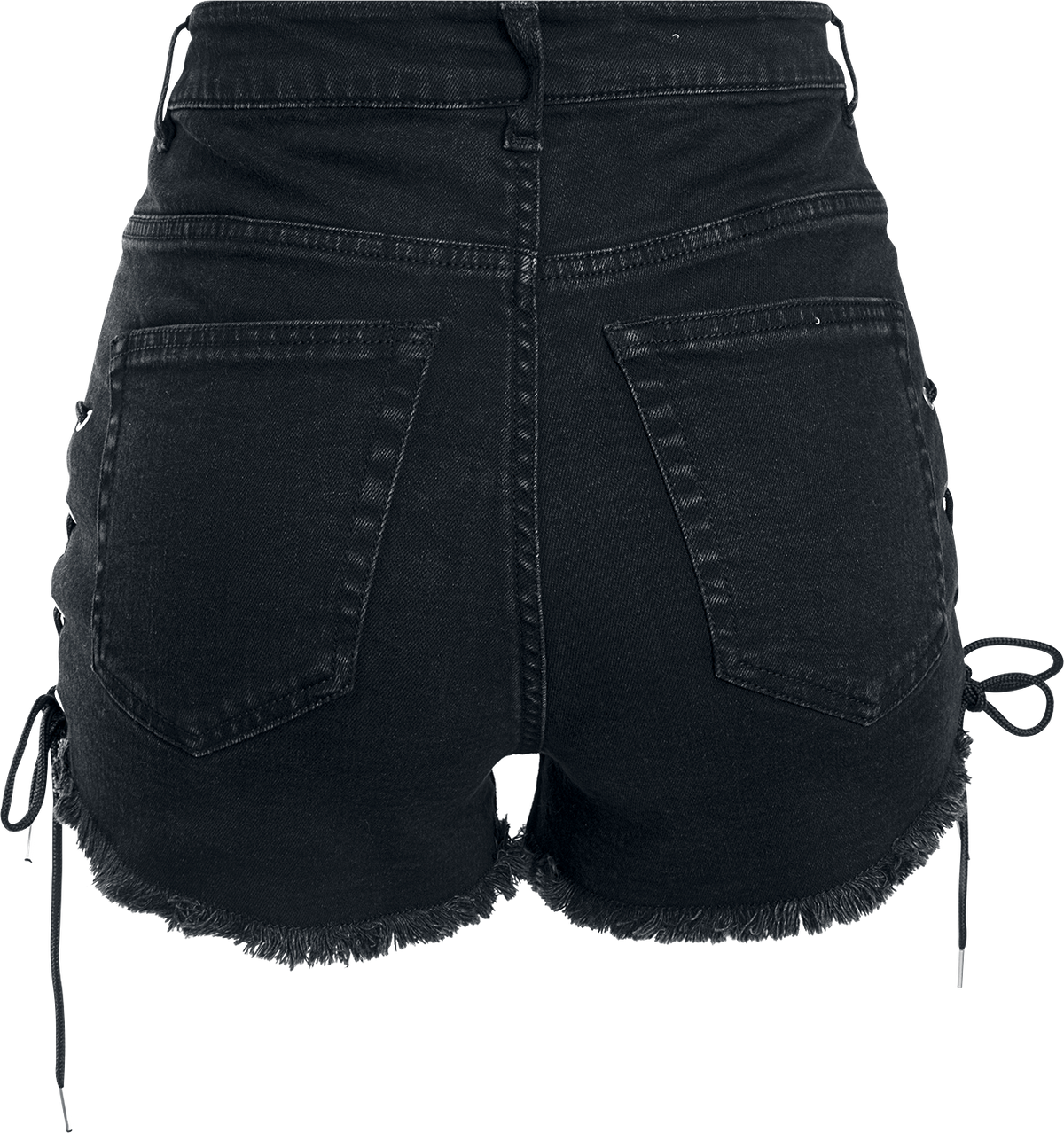Short Sexy  de Urban Classics - Short En Jean Lacé Taille Haute - 26 à 34 - pour Femme - noir - Urban Classics - View 2