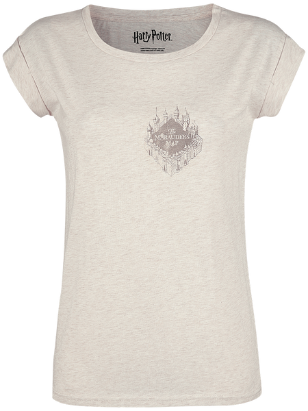 T-Shirt Manches courtes  de Harry Potter - Carte Du Maraudeur UV - S à 5XL - pour Femme - crème marbrée - Harry Potter - View 2
