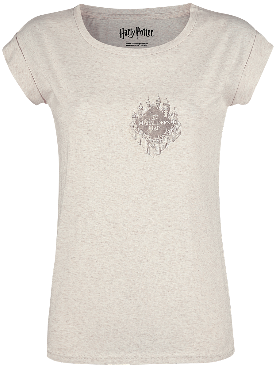 T-Shirt Manches courtes  de Harry Potter - Carte Du Maraudeur UV - S à 5XL - pour Femme - crème marbrée - Harry Potter - View 2