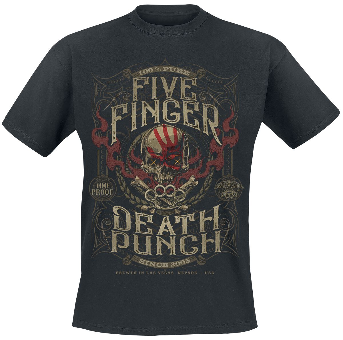 T-Shirt Manches courtes  de Five Finger Death Punch - 100 Proof T-shirt - S à 5XL - pour Homme - noir - Five Finger Death Punch