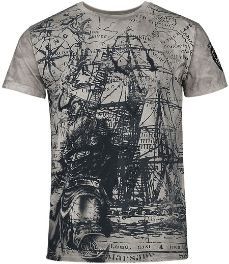 T-Shirt Manches courtes  de Black Premium by EMP - Rebel Soul - M à 5XL - pour Homme - gris - Black Premium by EMP
