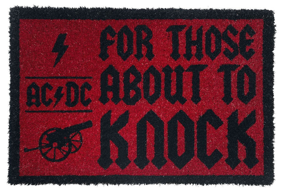 Paillasson  de AC/DC - For those about to knock - pour Unisexe - rouge/noir - AC/DC