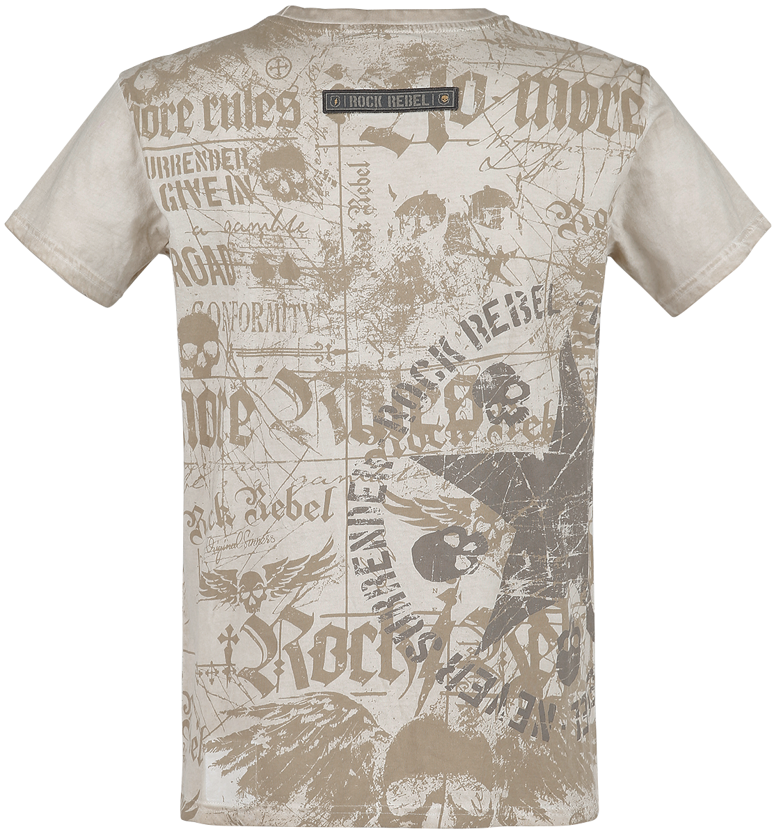 T-Shirt Manches courtes  de Rock Rebel by EMP - Rebel Soul - S à XXL - pour Homme - beige - Rock Rebel by EMP - View 2