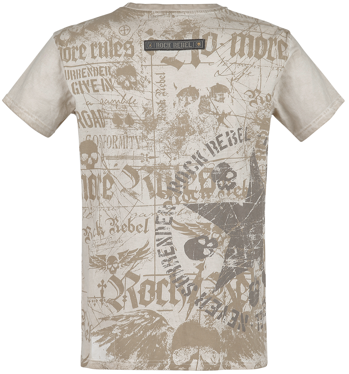 T-Shirt Manches courtes  de Rock Rebel by EMP - Rebel Soul - S à XXL - pour Homme - beige - Rock Rebel by EMP - View 2