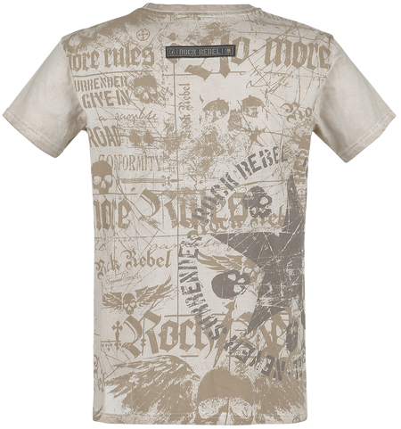T-Shirt Manches courtes  de Rock Rebel by EMP - Rebel Soul - S à XXL - pour Homme - beige - Rock Rebel by EMP - View 2