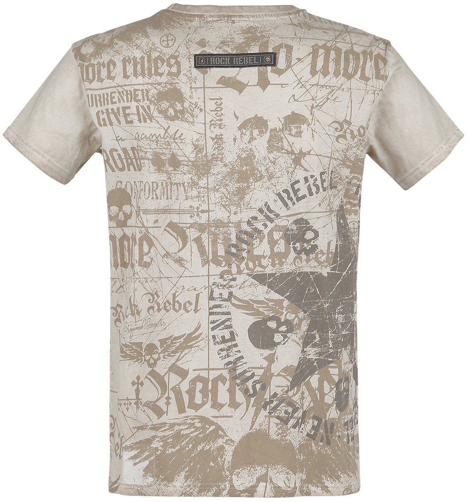T-Shirt Manches courtes  de Rock Rebel by EMP - Rebel Soul - S à XXL - pour Homme - beige - Rock Rebel by EMP - View 2