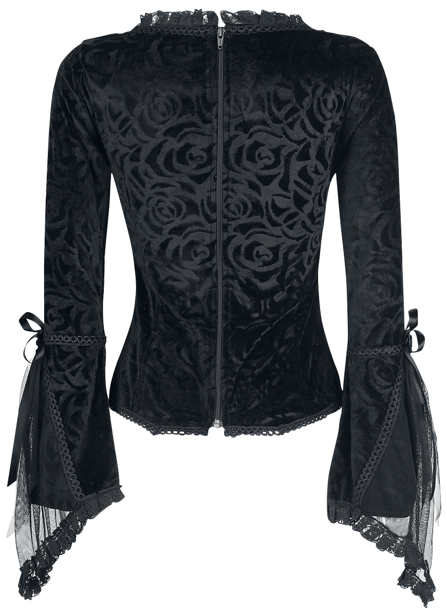 T-shirt manches longues Gothic de Gothicana by EMP - Rosemary - S à 3XL - pour Femme - noir - Gothicana by EMP - View 2