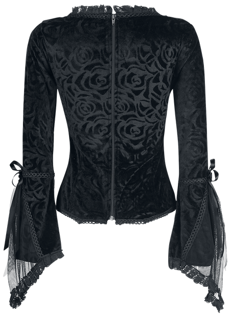 T-shirt manches longues Gothic de Gothicana by EMP - Rosemary - S à 3XL - pour Femme - noir - Gothicana by EMP - View 2