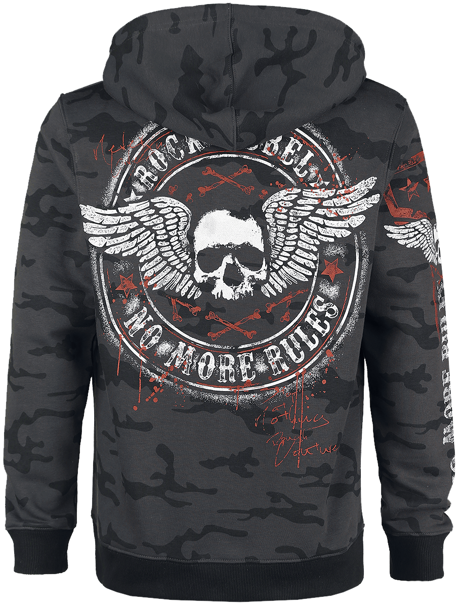 Sweat-shirt zippé à capuche  de Rock Rebel by EMP - Mask Of Sanity - S à 5XL - pour Homme - gris foncé - Rock Rebel by EMP - View 2