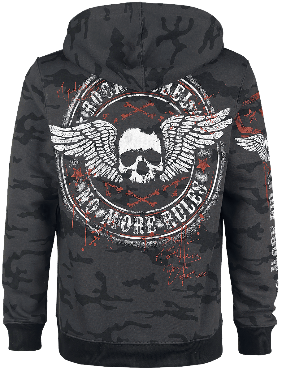 Sweat-shirt zippé à capuche  de Rock Rebel by EMP - Mask Of Sanity - S à M - pour Homme - gris foncé - Rock Rebel by EMP - View 2