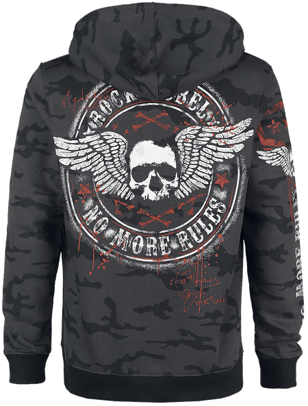 Sweat-shirt zippé à capuche  de Rock Rebel by EMP - Mask Of Sanity - S à M - pour Homme - gris foncé - Rock Rebel by EMP - View 2