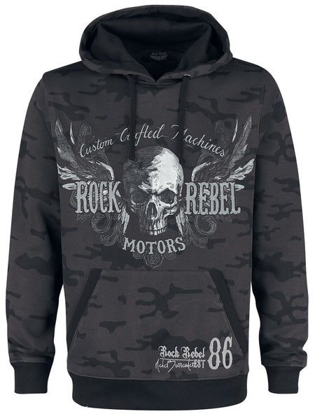 Sweat-shirt à capuche  de Rock Rebel by EMP - Bodies - S à 5XL - pour Homme - gris foncé - Rock Rebel by EMP