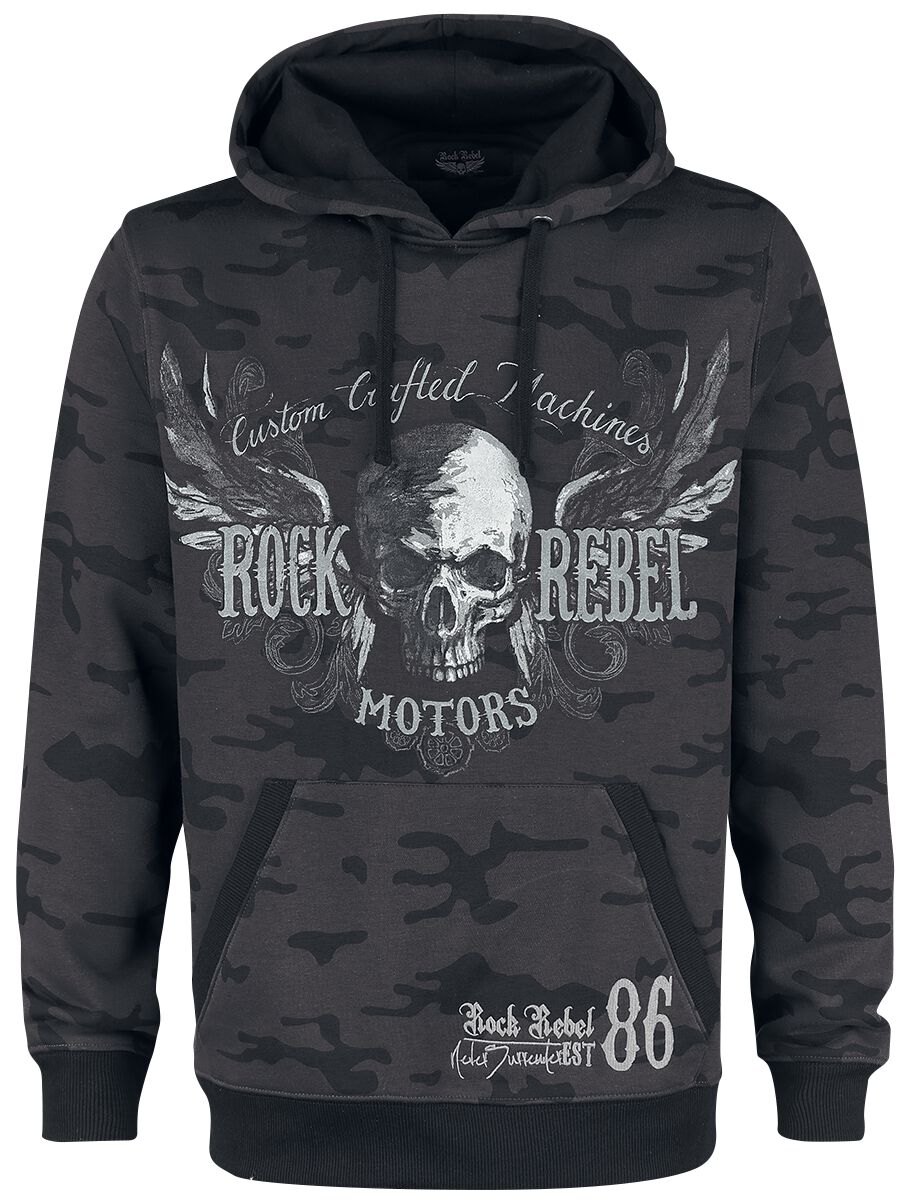 Sweat-shirt à capuche  de Rock Rebel by EMP - Bodies - S à 5XL - pour Homme - gris foncé - Rock Rebel by EMP