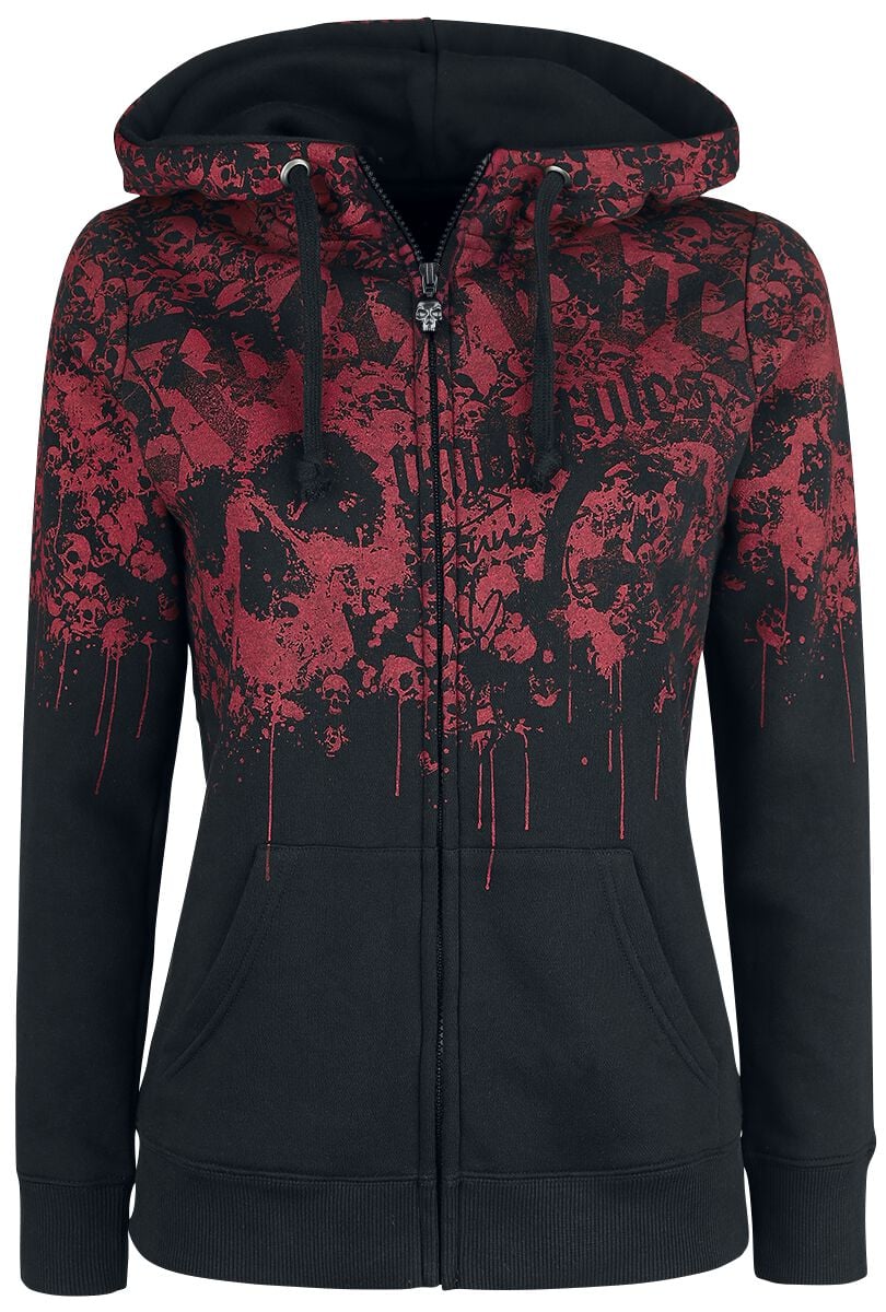 Sweat-shirt zippé à capuche  de Rock Rebel by EMP - Freaking Out Loud - S à XXL - pour Femme - noir - Rock Rebel by EMP