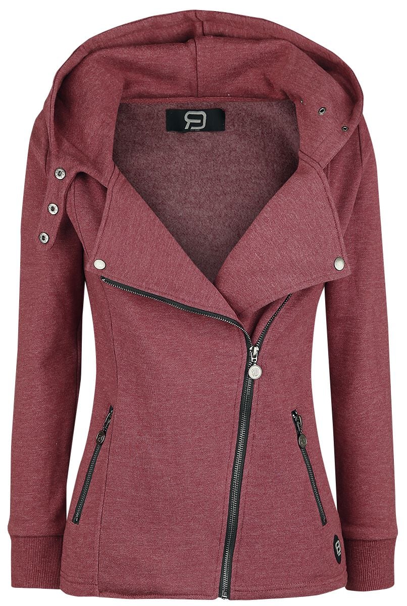 Sweat-shirt zippé à capuche  de RED by EMP - Let It Rock - S à 5XL - pour Femme - rouge chiné - RED by EMP