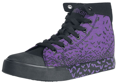 Baskets hautes Gothic de Gothicana by EMP - Walk The Line - EU37 à EU42 - pour Femme - lilas/noir - Gothicana by EMP