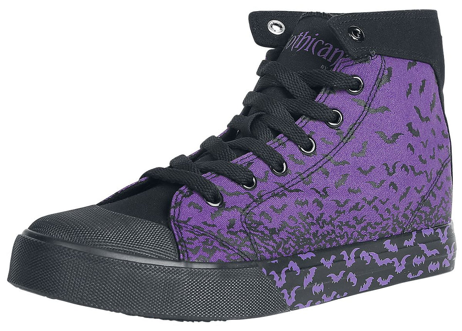 Baskets hautes Gothic de Gothicana by EMP - Walk The Line - EU37 à EU42 - pour Femme - lilas/noir - Gothicana by EMP