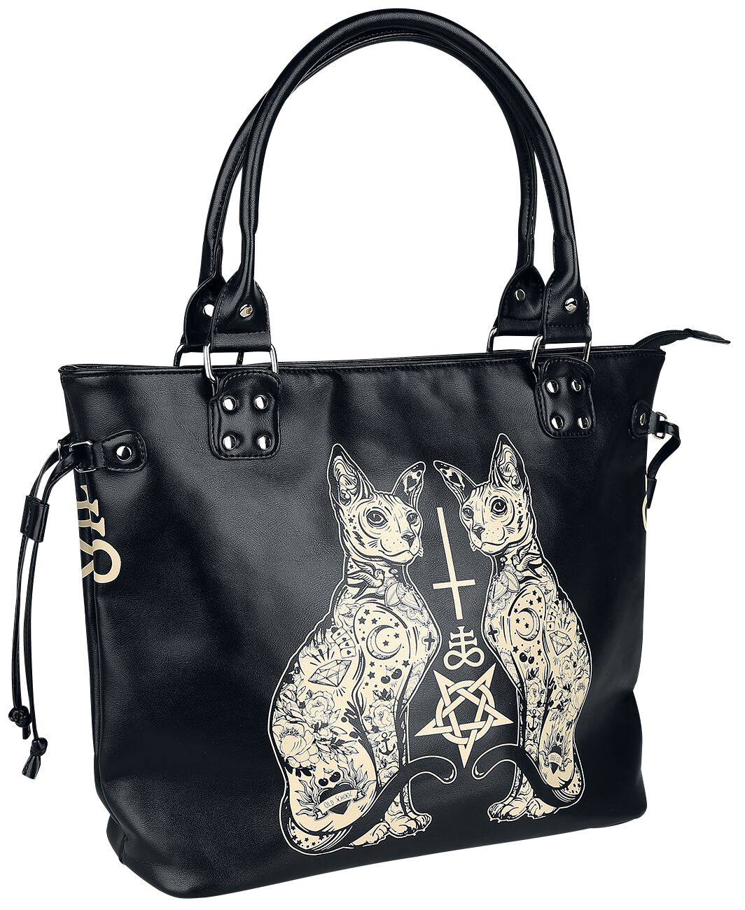 Sac à main Gothic de Banned Alternative - Sac Chats Ésotériques - pour Femme - noir/blanc - Banned Alternative