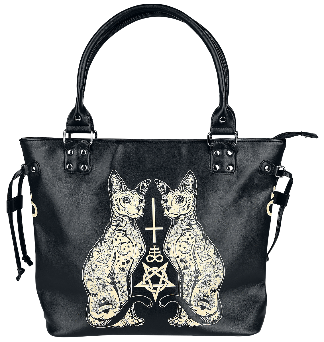 Sac à main Gothic de Banned Alternative - Sac Chats Ésotériques - pour Femme - noir/blanc - Banned Alternative - View 2