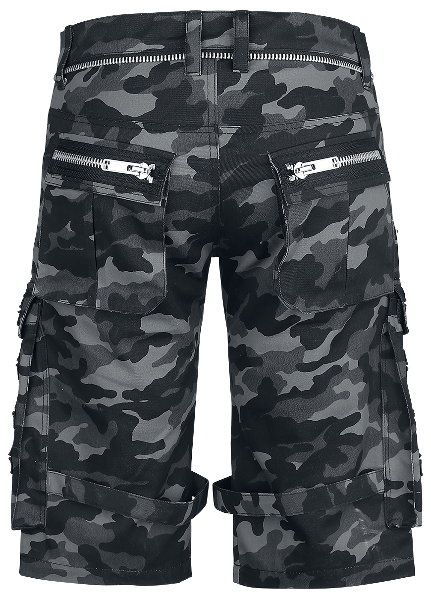 Short Gothic de Heartless - Bermuda Camouflage Arvid - S à XXL - pour Homme - noir - Heartless - View 2