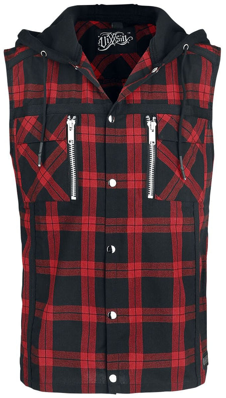 Chemise manches courtes Gothic de Vixxsin - Eetu Shirt - S à 4XL - pour Homme - noir/rouge - Vixxsin