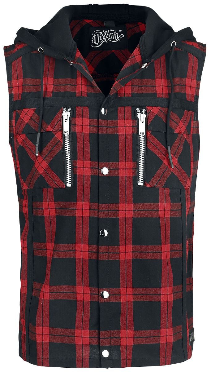 Chemise manches courtes Gothic de Vixxsin - Eetu Shirt - S à 4XL - pour Homme - noir/rouge - Vixxsin