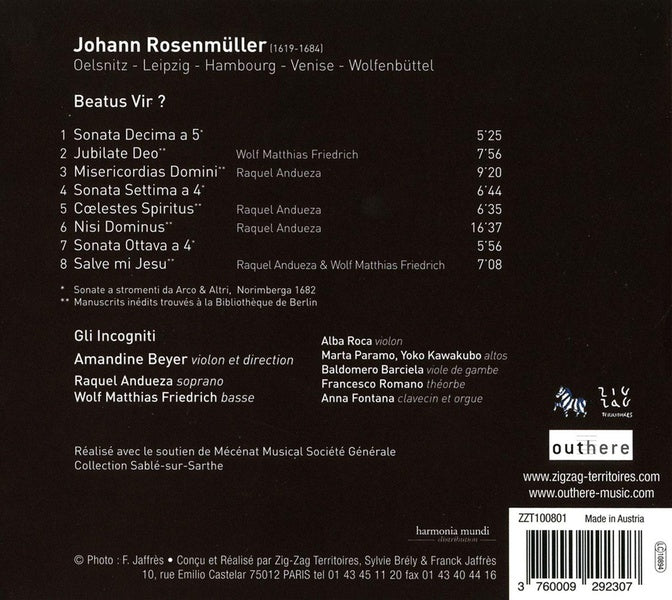Beatus vir motets et sonates - Front Cover