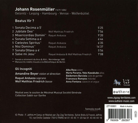 Beatus vir motets et sonates - Front Cover