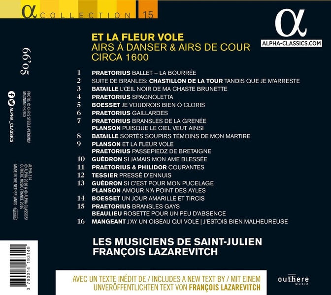 Et la fleur vole Airs à danser & airs de cour autour de 1600 - Front Cover
