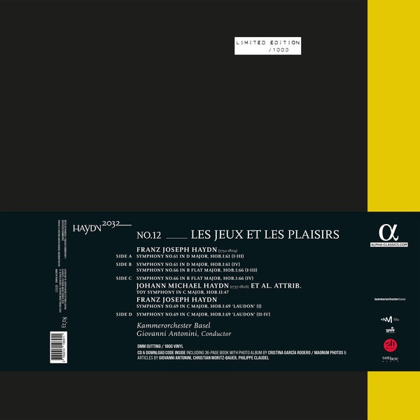 Haydn 2032, Vol. 12 : Les Jeux et les Plaisirs (LP version) - Front Cover