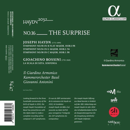 Haydn 2032, Volume 16 : The Surprise - Front Cover