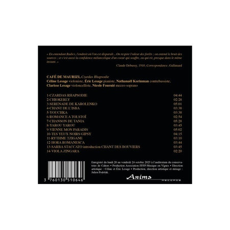 Czardas Rhapsodie - Front Cover