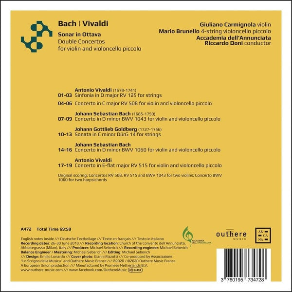 Double Concertos pour violon et violoncelle piccolo - Front Cover