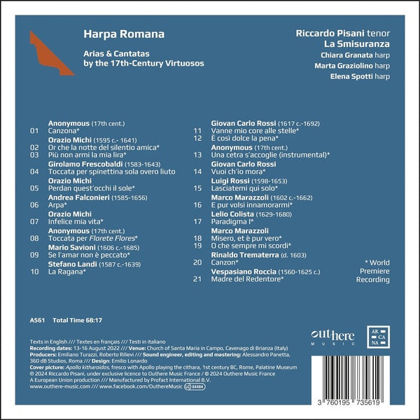 Harpa Romana Arias Cantatas By The 17th Century Virtuosos - Front Cover