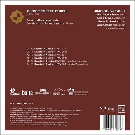 Se in fiorito ameno prato / Sonates pour violon et basse continue - Front Cover