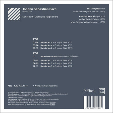 Sonates pour violon et clavecin - Front Cover