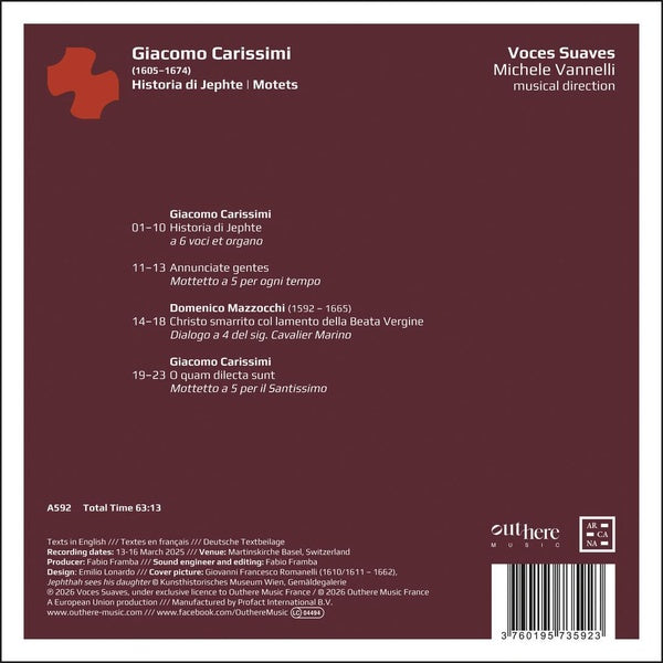 Historia di Jephte. Motets - Front Cover