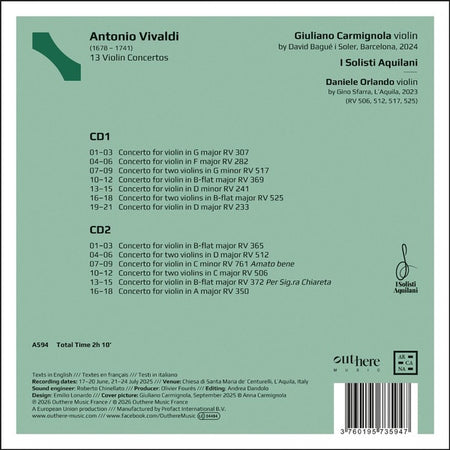 Vivaldi 100. 13 Concertos pour violon - Front Cover