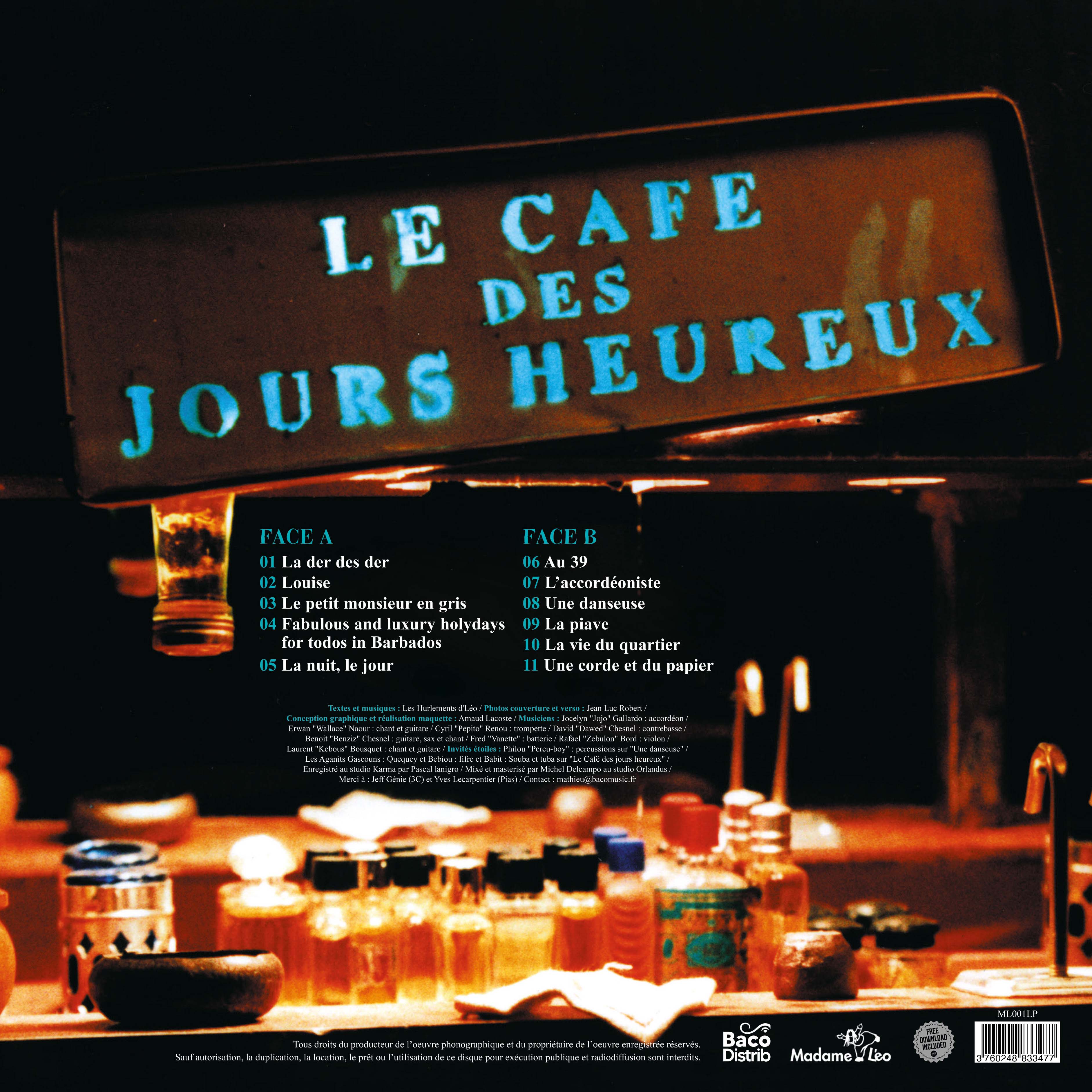 Le café des jours heureux - Back Cover
