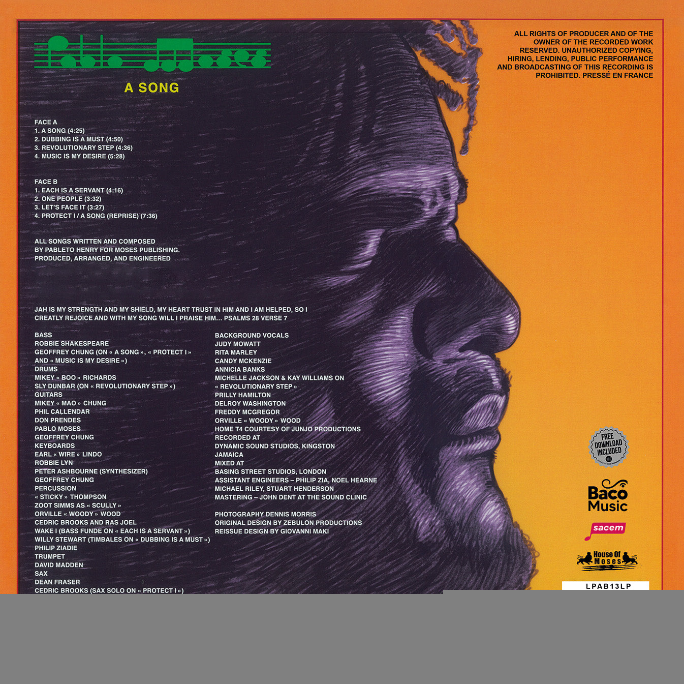 A song - Back Cover