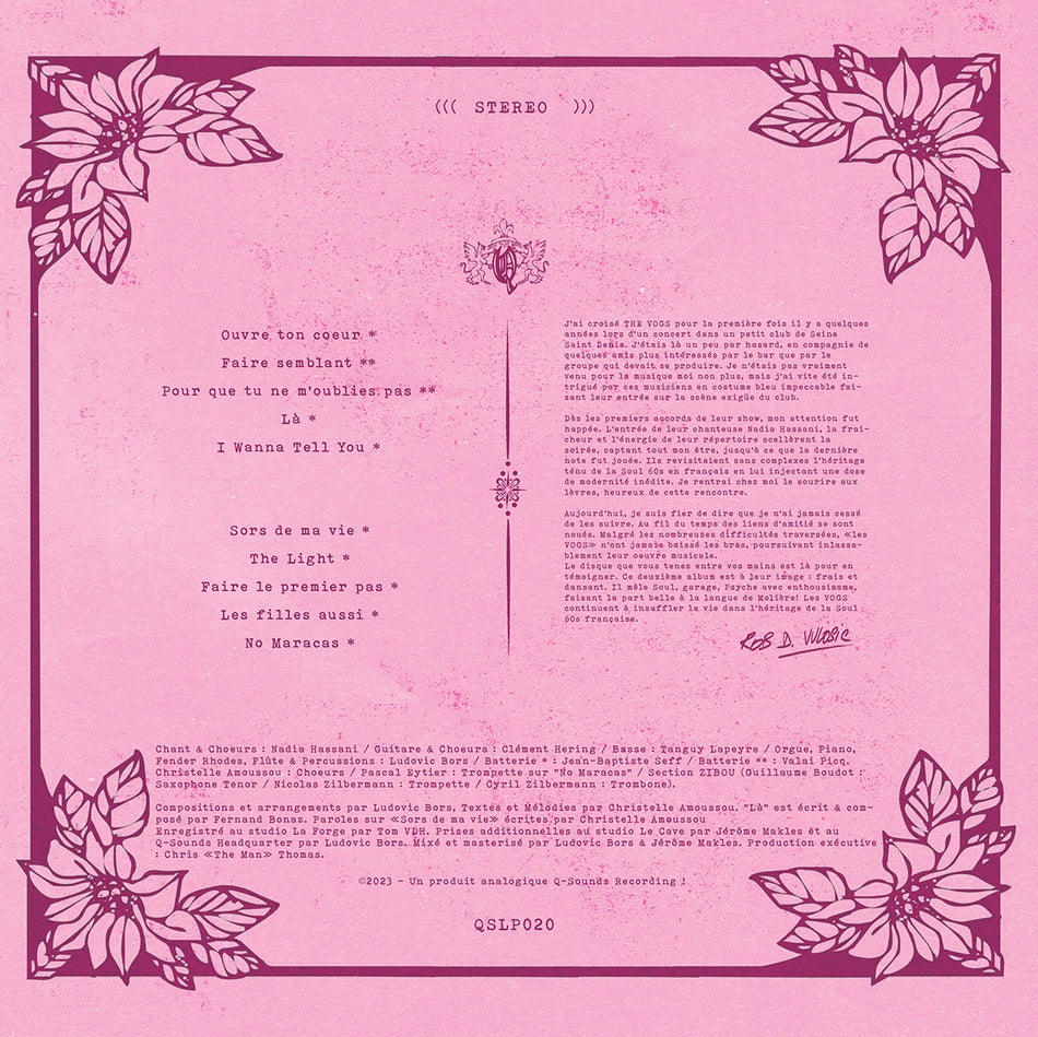 Du fond du coeur - Back Cover