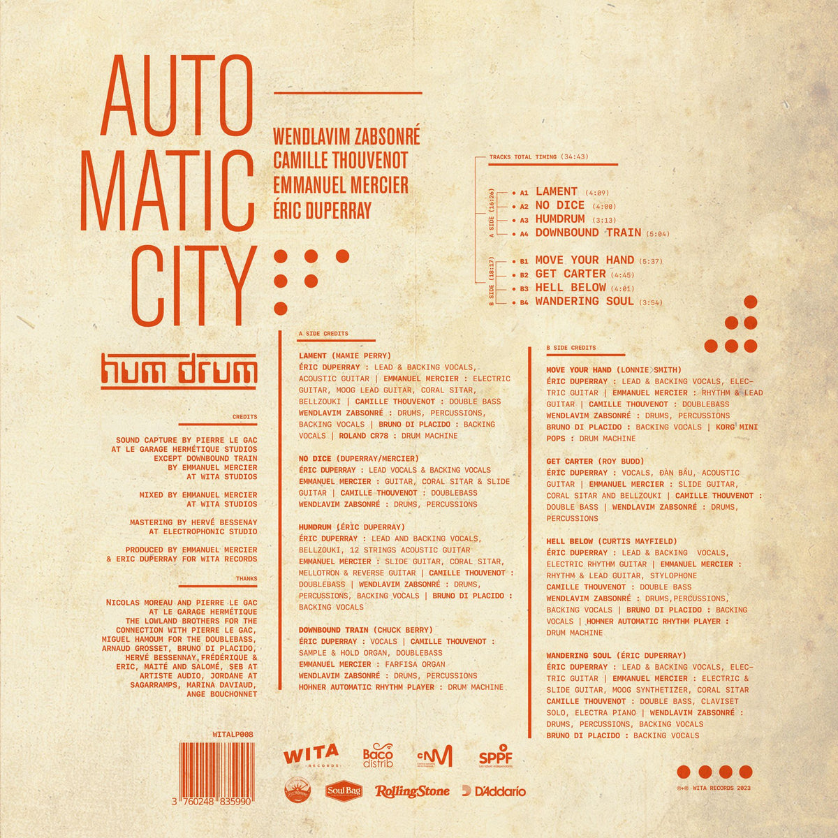 Hum drum - Back Cover