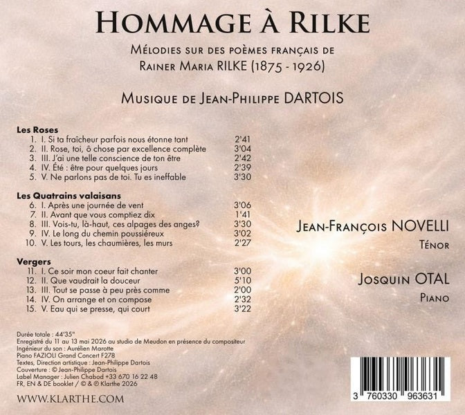 Hommage à Rilke - Front Cover