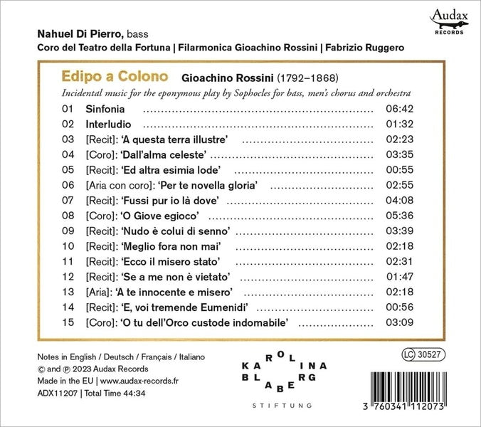 Rossini: Edipo a Colono - Front Cover