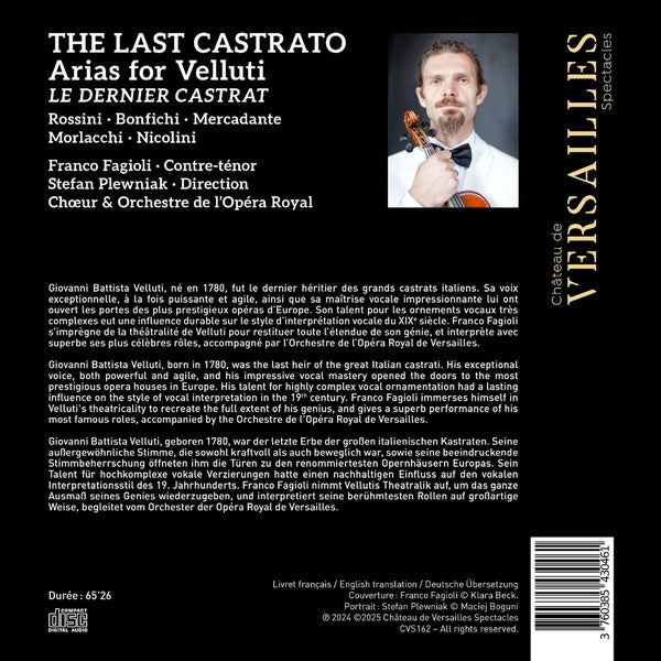 The Last Castrato. Arias For Velluti - Front Cover