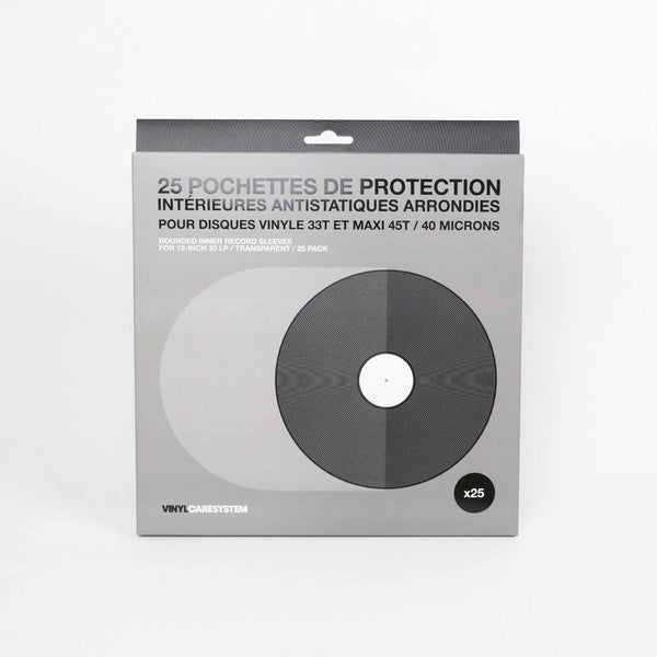 25 Pochettes de protection intérieures antistatiques arrondies pour disques vinyle 33T et Maxi 45T - Front Cover