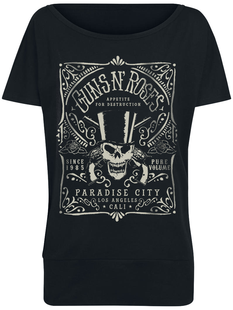T-Shirt Manches courtes  de Guns N' Roses - Étiquette Paradise City - S à 5XL - pour Femme - noir - Guns N' Roses - View 2