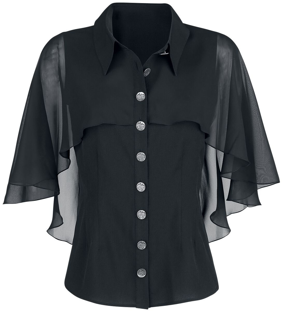 Chemisier  de Hell Bunny - Chemisier Draco - XS à 4XL - pour Femme - noir - hell bunny